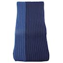 Loro Piana Two-Tone Knitted Scarf in Blue Cashmere