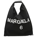 Maison Margiela MM6 Borsa giapponese stampa logo in tela nera - Maison Martin Margiela