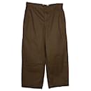 Loewe Fisherman Loose Fit Trousers in Khaki Green Cotton
