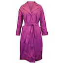 Herno Belted Coat in Purple Polyester