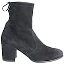 Stuart Weitzman Shorty Ankle Boots in Black Suede