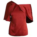 Asymmetrische Bluse von Peter Pilotto aus rotem Acetat