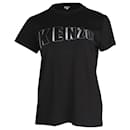 T-shirt Kenzo con stampa logo metallizzato in cotone nero