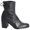 Stuart Weitzman Shorty Ankle Boots in Black Leather