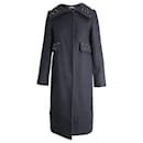 Alberta Ferretti verzierter Mantel aus schwarzer Wolle