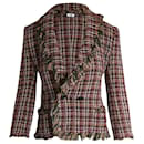 Isabel Marant Etoile Nicole Checked Tweed Double Breasted Blazer in Multicolor Cotton