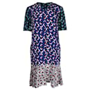 Stella McCartney Kleid mit Blumendruck aus blauer Seide - Stella Mc Cartney