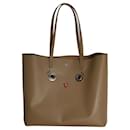 Fendi Hypnoteyes Shopping Tote Bag in Brown Leather