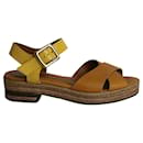 Fendi Cross Ankle Strap Sandals in Multicolor Patent Leather