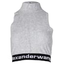 alexanderwang.t Logo Mock Neck Tank Top in Grey Cotton - Alexander Wang