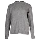 Suéter de cuello redondo de punto en lana gris de Acne Studio