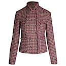 Jaqueta de tweed com busto forrado Chanel em lã rosa