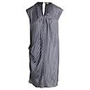 Marni Striped Dress in Grey Silk