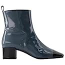Estime Ankle Boots - Carel - Patent Leather - Grey Blue/Black