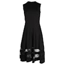Jason Wu Lace Insert Sleeveless Dress in Black Rayon