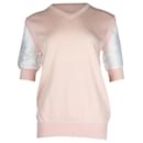 Chloe V-neck Sheer Short Sleeve Top in Pink Cotton - Chloé