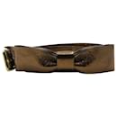 Chloe Bow Detail Buckled Belt in Bronze Leather - Chloé