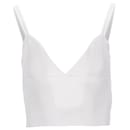 Dion Lee V-Neck Sleeveless Crop Top in White Rayon - Autre Marque
