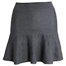 Stella McCartney Knitted Fluted Mini Skirt in Grey Wool - Stella Mc Cartney