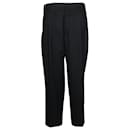 Balenciaga-Hose mit seitlichem Reißverschlussdetail aus schwarzer Schurwolle