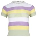 Sandro Ninon Striped Short Sleeve Sweater in Multicolor Viscose