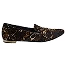 Burberry Flat Loafers in Leopard Print Calf Hair 