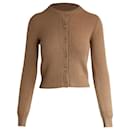 Prada Button-Front Cardigan in Brown Wool
