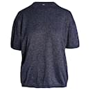 Joseph Metallic-T-Shirt mit Rundhalsausschnitt aus marineblauem Kaschmir