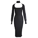 Reformation Mock Neck Midi Dress in Black Tencel