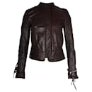 Boss Jacket with Braided Details in Brown Leather - Hugo Boss