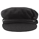 Maison Michel Abby Baker Boy Hat in Black Wool