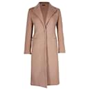 Joseph Button-Front Long Car Coat in Brown Wool