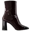 Bottines Donna - Carel - Cuir Verni - Marron/black