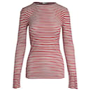 Max Mara Striped Long Sleeve Top in Red and White Viscose