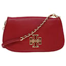 TORY BURCH Chain Shoulder Bag Leather Red HSP037 Auth am4539 - Tory Burch