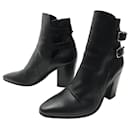 SAINT LAURENT SHOES BOOTS WITH BUCKLES 397016 black leather 36 BOOTS SHOES - Saint Laurent