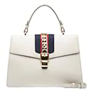 Gucci Medium Sylvie Top Handle Bag Leather Handbag 431665 in Good condition