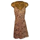 Mikael Aghal Womens Gold Embellished Lace Cocktail Dress UK 14 US 10 EU 42 - Autre Marque