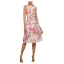 MIKAEL AGHAL Womens Pink Floral Print Fit & Flare Organza Dress UK 8 US 4 EU 36 - Autre Marque