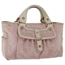 CELINE C Macadam Canvas Hand Bag Leather Pink Auth yb138 - Céline