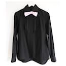 CHANEL AW07 Camisa de esmoquin negra con/Corbata de moño - Chanel