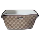 AUTH GUCCI GG Pattern Mini Handbag DARK BROWN CANVAS WITH BROWN HANDLE - Gucci