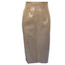 Cerruti 1881 Womens Vintage Oatmeal Wool Cashmere Pencil Skirt UK 10 US 6 EU 38