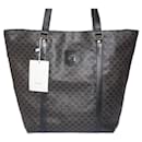 NWT Authentic CELINE Macadam Tote SHOULDER BROWN BAG WITH Black LEATHER MC98/1 - Celine Daoust