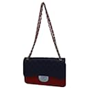 Chanel Jumbo Tricolor Classic Double Flap in Blue and Red Lambskin Leather