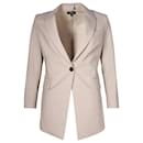 Theory Etiennette Melange Einreihiger Blazer aus beiger Wolle