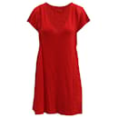 Ba&Sh-Kleid mit V-Ausschnitt aus roter Baumwolle