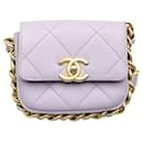 Chanel Mini Framing Chain Flap Bag aus lila Leder