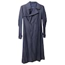 Alexander McQueen Trench Coat in Blue Cotton - Alexander Mcqueen