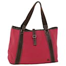 BURBERRY Shoulder Bag Canvas Leather Red Auth yb149 - Burberry